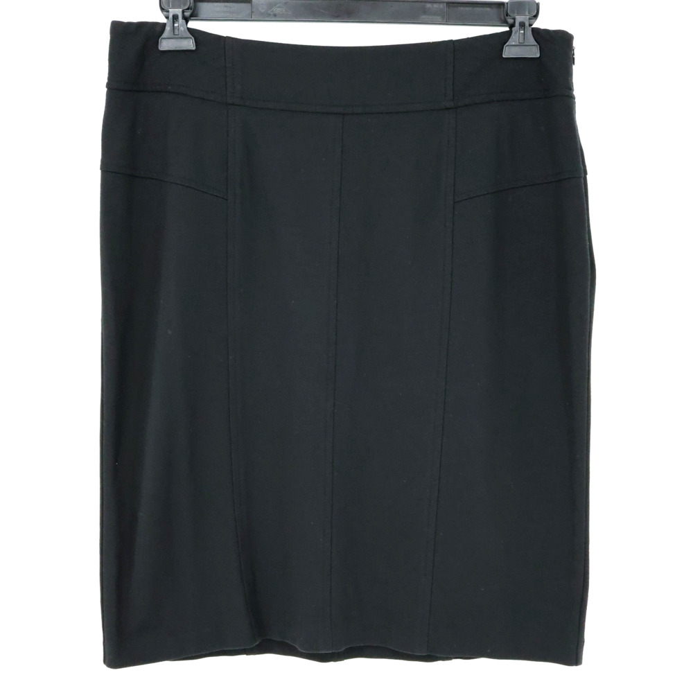 Chicos Skirt 1.5 Womens 10 Medium Black Stretch Jersey Knit Side Zip Pencil